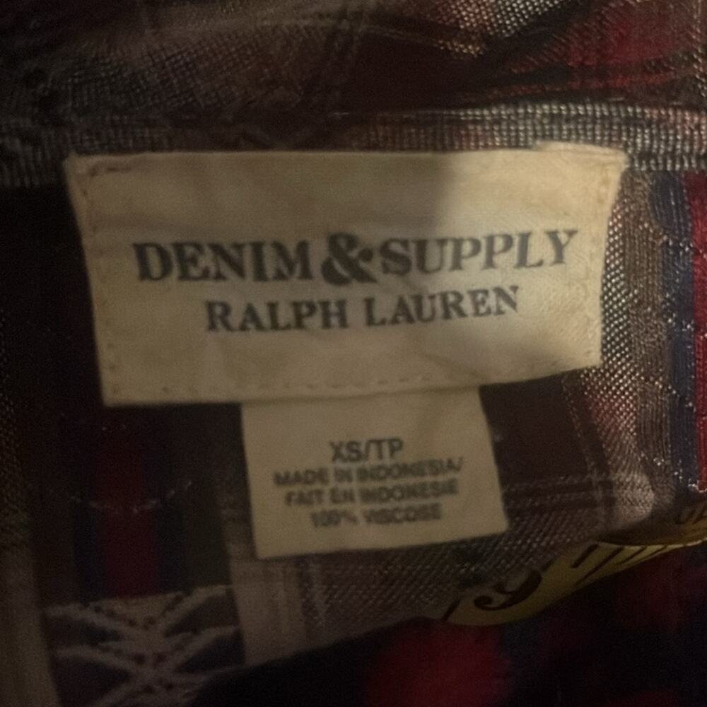 Y2K Ralph Lauren Denim & Supply Plaid Boho Grunge Southwestern Wrap Dress XS - Picture 9 of 9